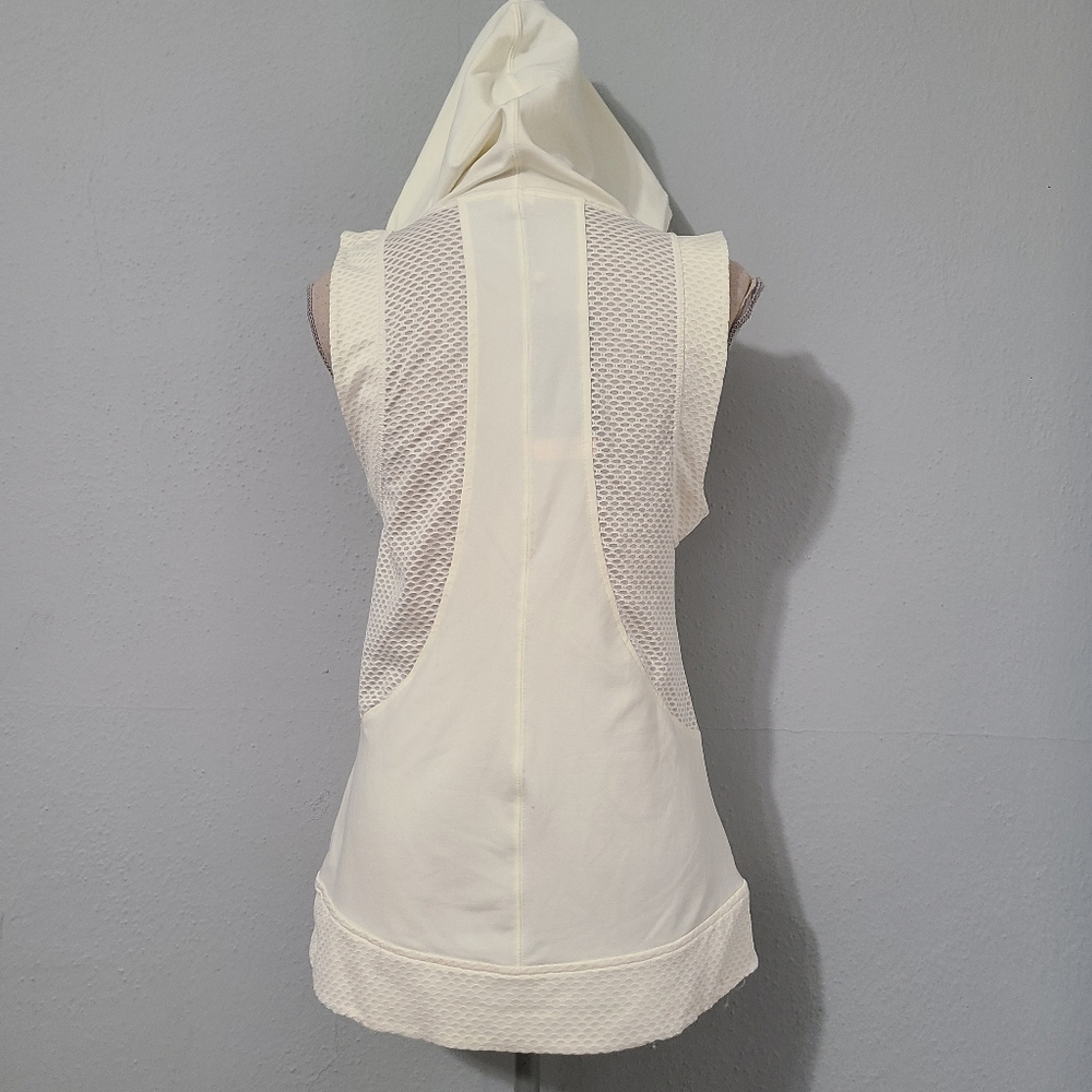 CALIA by Carrie Underwood Mesh Zip Up Vest‎ with Hood Cream NWT Size Small - Picture 7 of 12